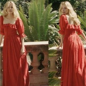 Doen Elegant Red Maxi Dress Doen Sol Dress
Red Tomato color 100% cotton M rare